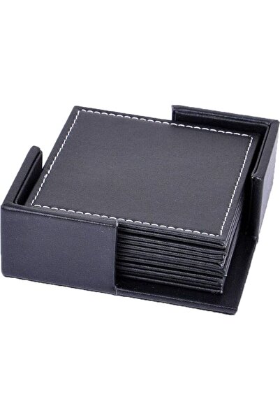 STARSTAR Faux leather coasters, vintage style placemats, square beverage coas...