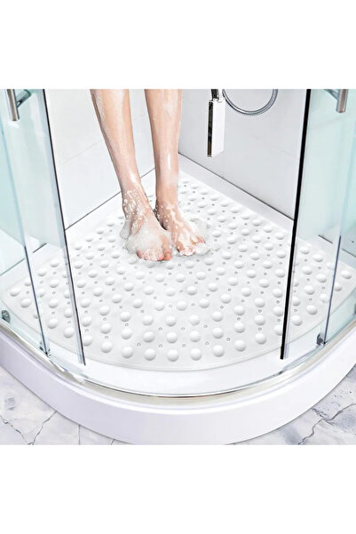 STARSTAR Anti-slip corner shower mat, triangular/quarter-circle rubber bathro...