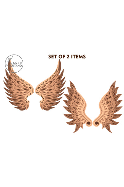 Gabcom Tablou Multilayer din Lemn – Wings – Dimensiune 35 x 28 cm, Decor 3D p...