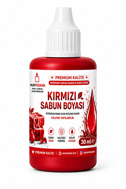 MUMTEDARİK Kırmızı Sıvı Sabun Boyası 30 ml
