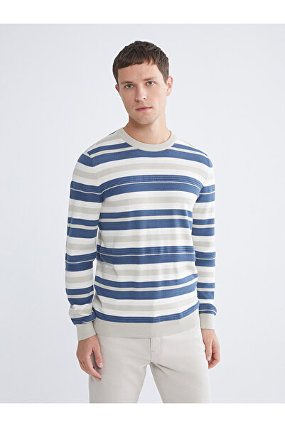 LC Waikiki Crew Neck Striped Men's Knitwear Sweater