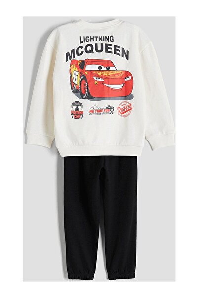 LC Waikiki Crew Neck Long Sleeved Cars Printed Baby Boy Sweatshirt and Tracks...