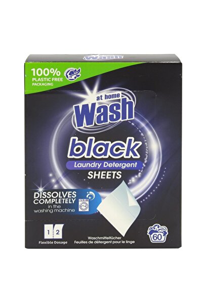 At Home Detergent pentru rufe, pentru acasă, șervețele, 60 de spălări, Negru