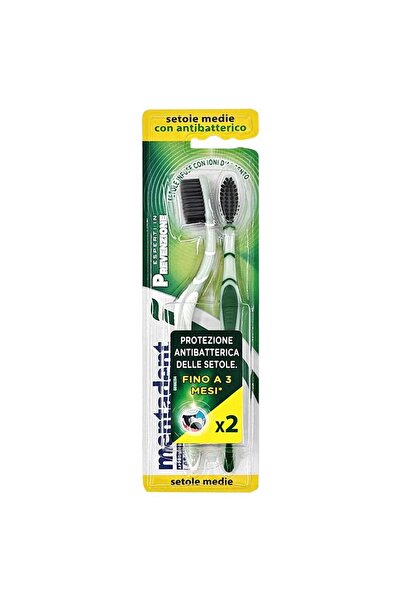 Mentadent Toothbrush, Mentadent, 2 pcs, Bristles with Silver Ions