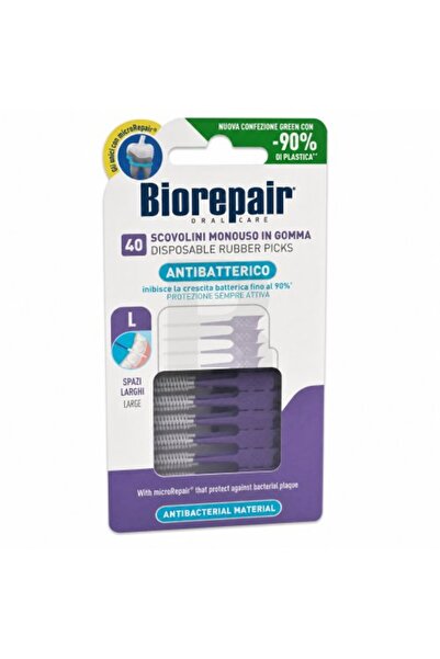 Biorepair Scobitori interdentare din cauciuc de unică folosință, 40 buc., L