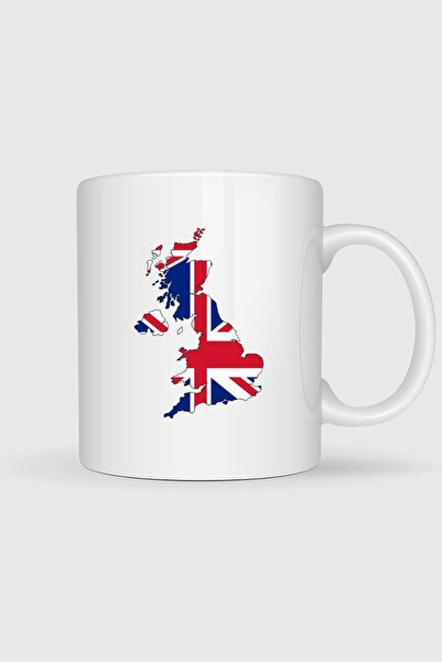 Bahriyeli Collection England Flag and Map Printed Mug