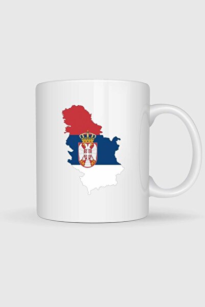 Bahriyeli Collection Serbia Flag and Map Printed Mug
