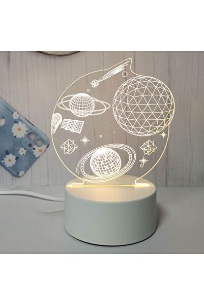 BAMI NETWORK Lampa de veghe 3D cu model spatiu si USB pentru decor