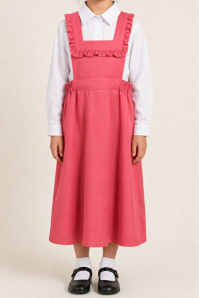 Rukn Ahlam Pink School Uniform with Square Collar and Soft Ruffles