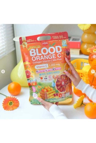 Mikeo jelly Mikeo Mikea Liposomal Blood Orange C Collagen Vitamin C Mix Plus Powder Sachets 35 Sticks | Vitamin C 1000mg | Blood Orange Flavor