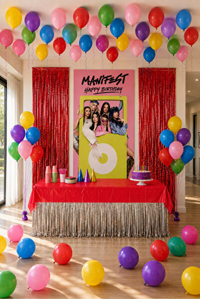 HAPPYLOOPPARTY Manifest Birthday Decoration Set – 100X180 cm Banner, 40 Latex...