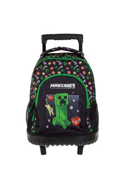 MINECRAFT Rucsac Negru Verde Mod Supraviețuire