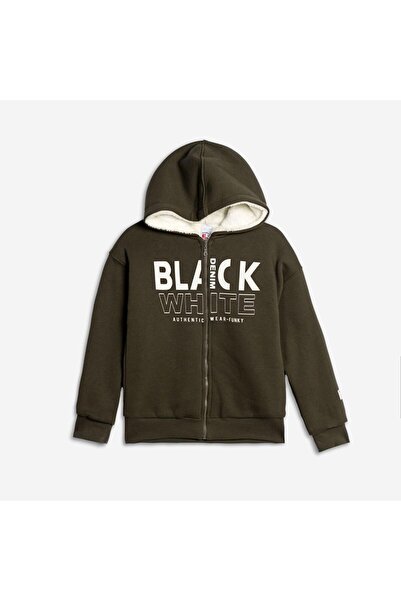 Funky Ζακέτα με εσωτερική επένδυση αγόρι "Black white" χακί