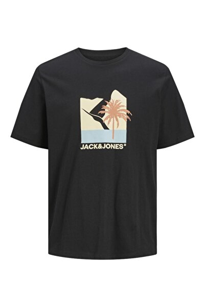 Jack & Jones Μπλούζα κοντομάνικη ανδρική "Barbados" μαύρη