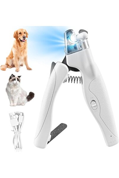 STARSTAR Pet Nail Clippers with LED Light (white), safe claw trimmer for cats...