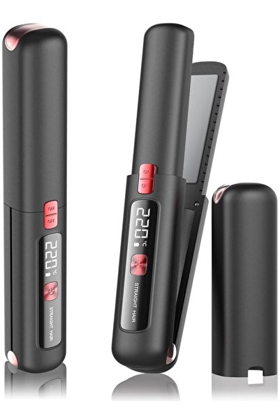 STARSTAR Black Mini USB Rechargeable 2-in-1 Hair Straightener and Curling Iron