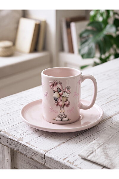 Rolin Design Tatlı Flamingo Pembe Kahve Fincanı 90ml
