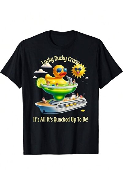 4Car تي شيرت للجنسين بنمط ممتع من Lucky Duckling، بتصميم مارغريتا وين وكروز، ...