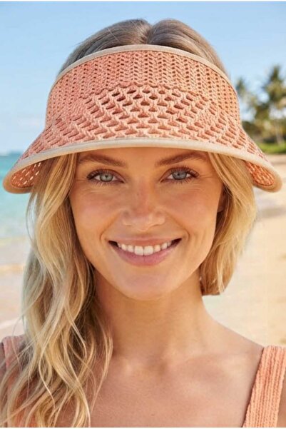 Mood Agenda Women's Straw Visor Hat with Adjustable Back Strap, Knitted Model...