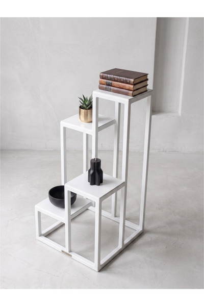 FERR CONCEPT 4 Katlı Dekoratif Metal Saksılık & Çiçeklik - Modern Endüstriyel...