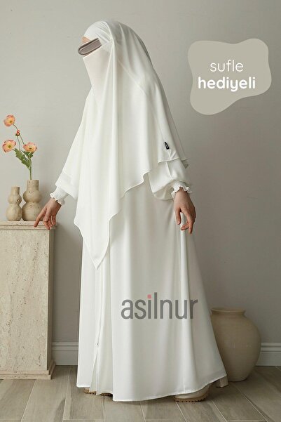 ASİLNUR Alya Ferace Souffle Gift Set Ecru