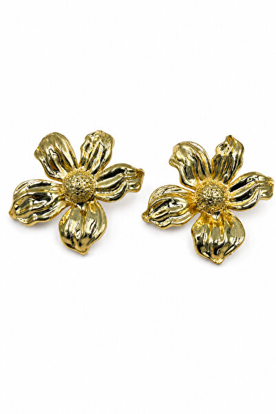 Jack Ferrero Yellow Color Flower Motif Shiny Bijouterie Earrings