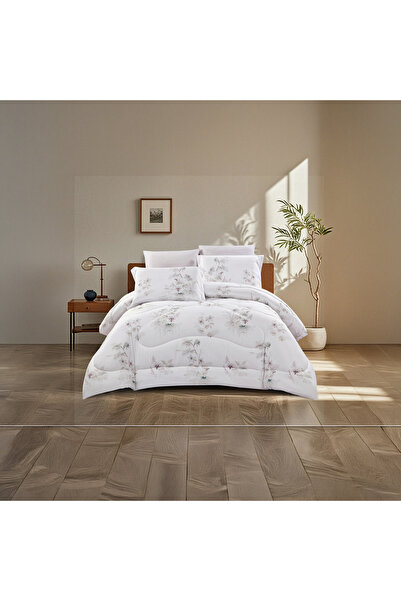 Lifestyle Super King Floral Print 6 Piece Reversible Comforter Set - 260x240cms
