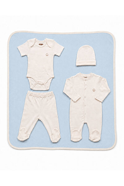 FYB Newborn 5-Piece Hospital Discharge Set 100% Cotton Waffle Blanket, Romper...