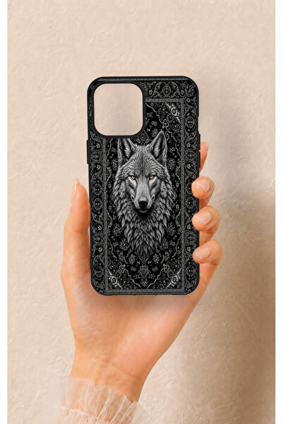 Vip Case iPhone 12 Pro Max Uyumlu Etnik Kurt Desenli Silikon Kılıf