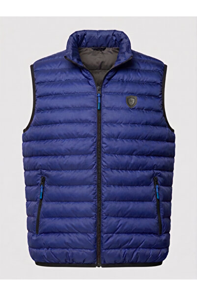 Les Canards Quilted Vest with high collar and applied logo, regular fit
