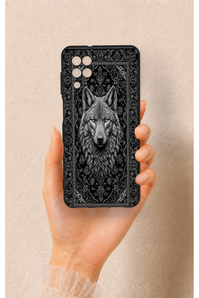 Vip Case Samsung A12 Compatible Ethnic Wolf Pattern Silicone Case