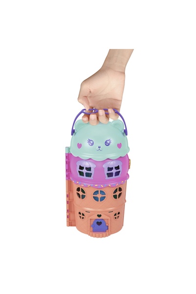 Polly Pocket SET SAC DE CĂsuțĂ DE GHEAȚĂ NEOFOLABILĂ 4 ETAJE + 25 ACCESORII