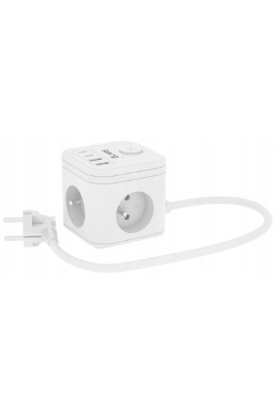 KERG Prelungitor cu 3 prize + 2 porturi USB de încărcare + 2 porturi USB-C 1....