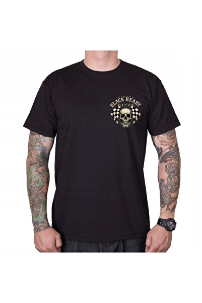 NO BRAND Tricou Negru HEART STARTER, Mărimea M