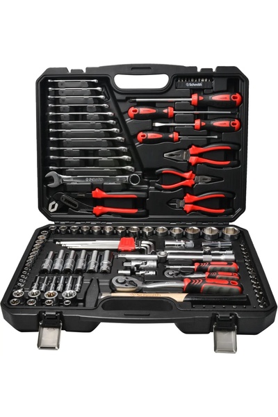 SCHMITH Set de scule 122 piese: Chei tubulare, ciocan, șurubelniță 1/2 " 1/4 "