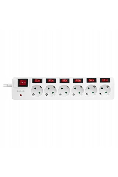 LogiLink Prelungitor cu 6 prize, 1,5m, 7 întrerupătoare, protecție la suprate...
