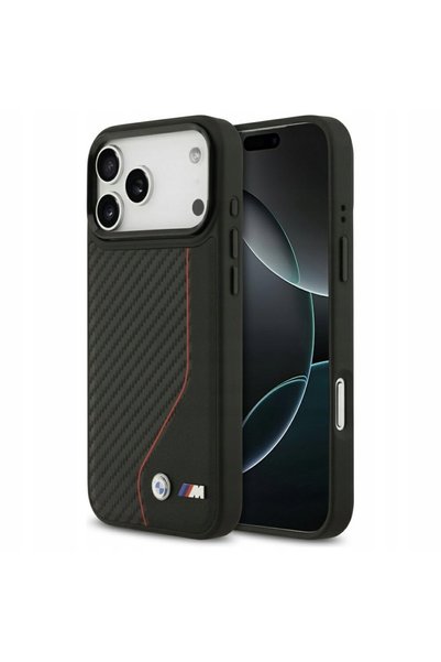 BMW Husă M Carbon Line & Logo MagSafe pentru iPhone 17 Pro Max roșie