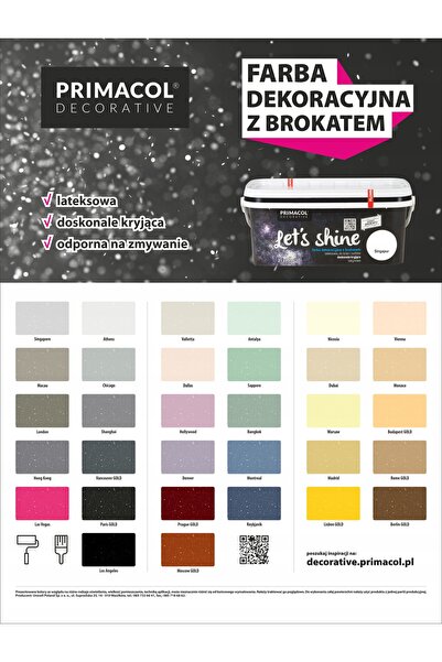 Primacol Vopsea decorativă cu sclipici LET`S SHINE DECORATIVE PARIS 2L