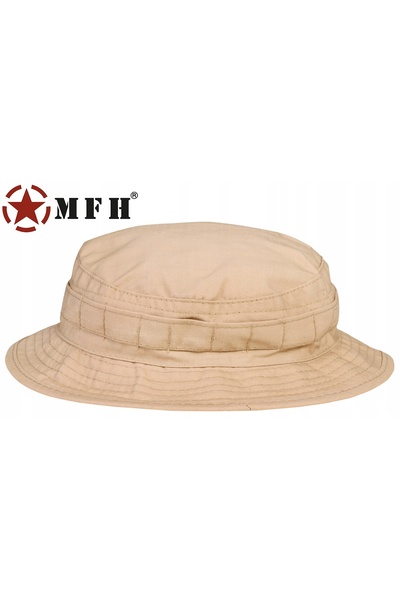 NO BRAND Pălărie boonie mfh, rip-stop, deșert, kaki, ușoară, camuflaj S (55cm)