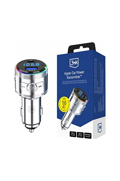 3MK Transmițător auto FM Adaptor Bluetooth Hyper Car Putere 48W QC USB