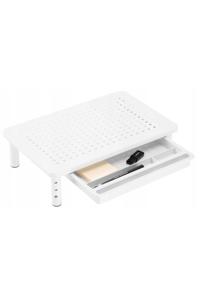 NO BRAND NANKIN suport alb pentru laptop și monitor + sertar