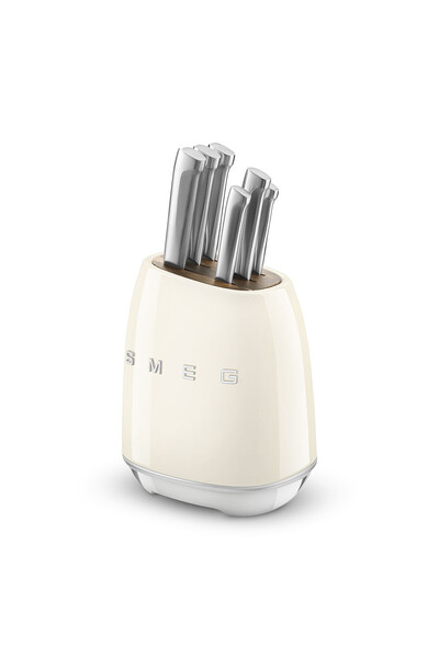 SMEG Set de cuțite crem, stil anii '50, KBSF02CR (7 piese)