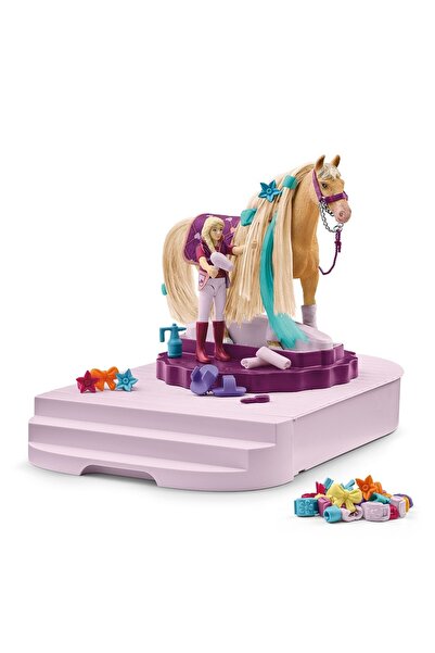SCHLEICH CLUBUL CAILOR STAȚIE ROTATIVĂ PENTRU ÎNGRIJIREA CAILOR FIGURINĂ SOFI...