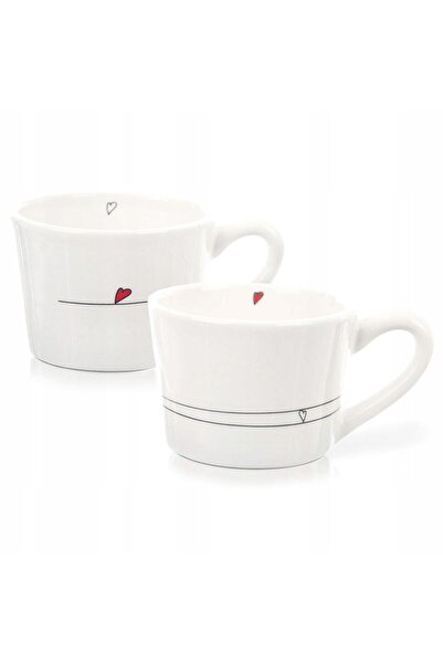 Orion Căni ceramice pentru cafea și ceai HEART 200 ml 2 bucăți 128863