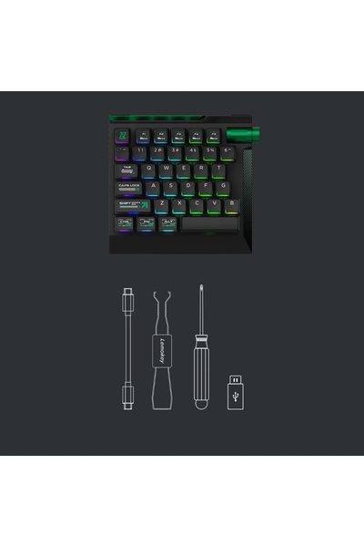 NO BRAND Tastatură magnetică pentru jocuri Keychron One Handed, 8 kHz – Lemok...