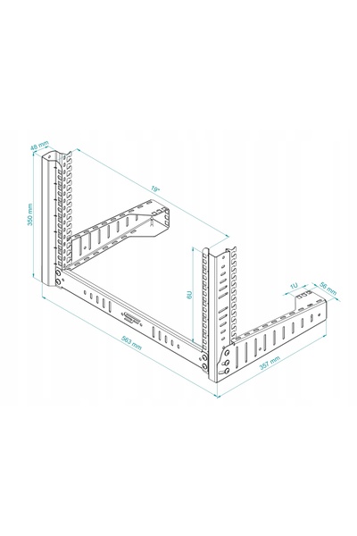 NO BRAND StalFlex STRL19-6U-B, rack L 19 " 6U, stand, negru