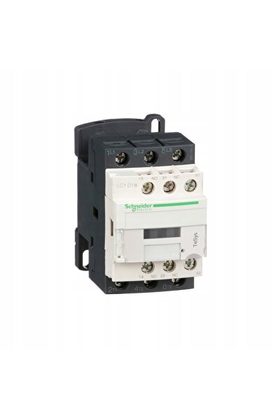 Schneider Electric Contactor de putere cu 3 poli, AC3 18A, 1NO 1NC, bobină 24...