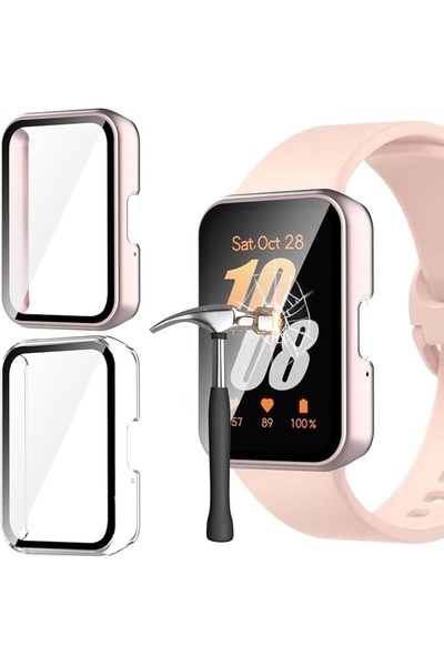 NO BRAND Husă și folie Samsung Galaxy Fit 3 Rose Gold + Husă folie ușoară