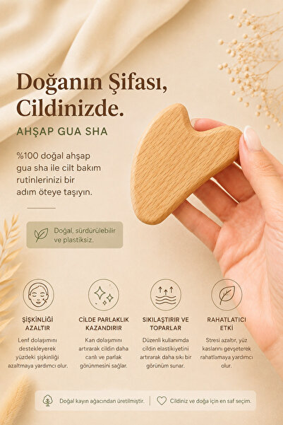 Metanoyaco Ahşap Gua Sha Yüz Masaj Aleti