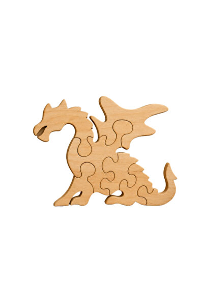 Gabcom Puzzle din Lemn – Dragon | Puzzle Montessori Educativ | 7 Piese | 18 x...